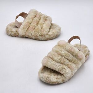 UGG Kids Fluff Yeah Slide Sheepskin Slipper Panther Print Little Kid's Size 2 US